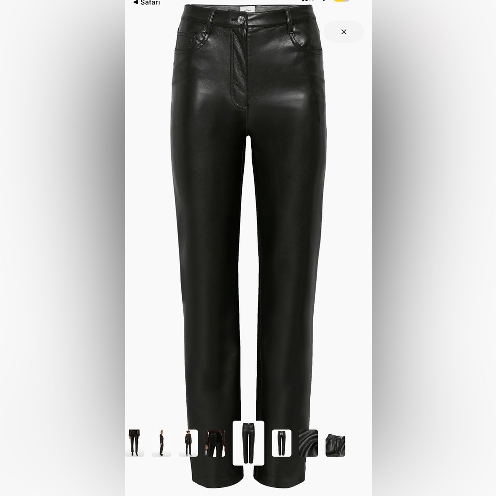 Wilfred Black vegan Leather straight leg Melina aritzia